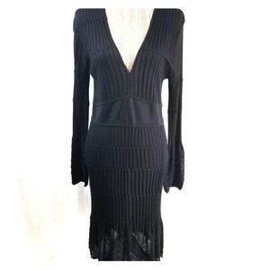 M Missoni Black Plunging Neckline Dress, 12